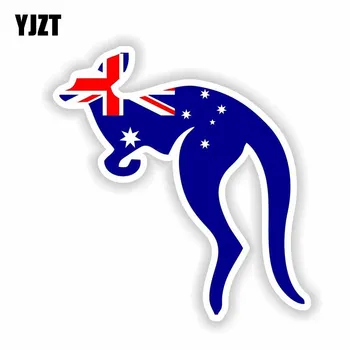 YJZT 12.4 CM*11.7 CM Gyvūnų Australijos Vėliava Kengūros Automobilių Lipdukas Atspindintis Lipdukas 6-1740