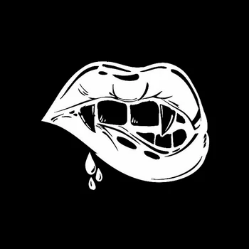 YJZT 13.4*10.3 CM, Moterų Lūpų Vampyras Seksuali Mergina Ilčių Art Vinyl Decal Automobilių Lipdukas Juoda/Sidabrinė C20-0035