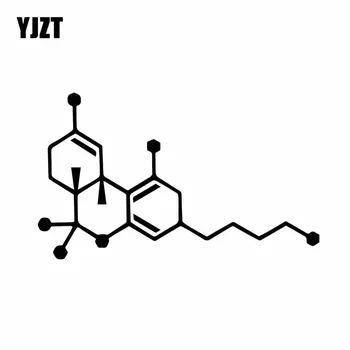YJZT 15.1 CM*8.9 CM THC Molekulės Vinly Decal Kanapių Puodą Piktžolių Meno Automobilio Lipdukas Kietas Juoda/Sidabrinė C27-0284