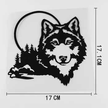 YJZT 17CMX17.1CM Wolf Pack Medžioti Žvėris Šuo Mėnulis Medžiotojas Vinilo Automobilių Lipdukas 13C-0098