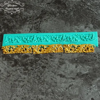 Yueyue Sugarcraft Silikono nėriniais kilimėlis minkštas pelėsių tortas dekoravimo priemonės šokolado pelėsių silikono torto formą kepimo