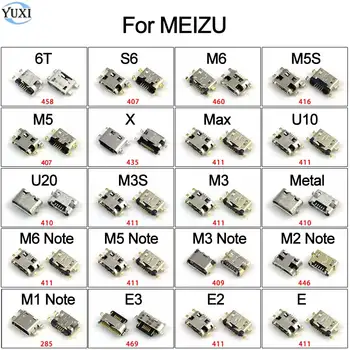 YuXi 2vnt Mikro USB Lizdą Meizu 6T S6 M1 M2 M3 M3S M5 M5S M6 Pastaba U10 U20 E E2 E3 Max X Apmokestinimo Uosto Jungties Lizdas Kištukas