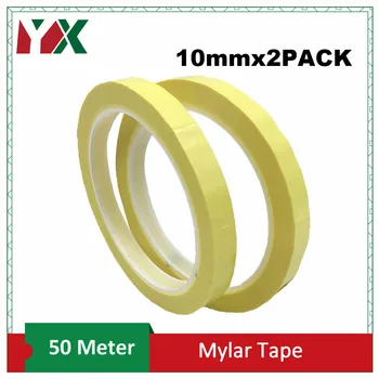 YX 2PACK 10mm Lipnia Izoliacija Mylar Juosta Transformatorių, Variklių, Kondensatorių, Ričių Wrap, Anti-Geltona Liepsna 50M/roll