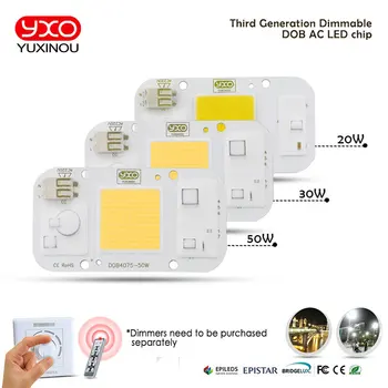 YXO YUXINOU gimimo data LED, COB (Chip 50W 40W 30W 20W 10W AC 220V nereikia vairuotojo Smart IC lemputės, lempos, 