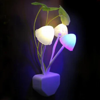 Z20 Naujovė Grybų Grybas, Naktį Šviesos ES ir JAV Plug Šviesos Jutiklis 3 LED Spalvinga Grybų Lempa Led Naktinis Apšvietimas kūdikių