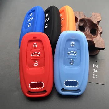 ZAD silikono klavišą padengti atveju shell turėtojas apsaugoti Audi A4 A5 A6 A7 A8 B6 B7 B8 audi Q5 Q7 R8 S5 S6 S7 S8 SQ5 RS5 TT smart keyless