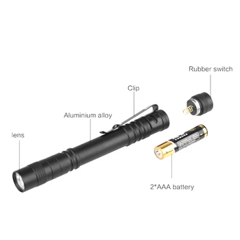 ZHIYU mini pocket LED žibintuvėlis CREE XPE-Q5 lempos granulių namų vandeniui mažas Žibintuvėlis naudoja 1/2 AAA baterijos Lauko Šviesos