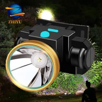 ZHIYU Portable LED Žibintai Super Šviesus Pastatytas Bateriją, arba 18650 Baterija Priekiniams USB Įkrovimo Galvos Žibintuvėlis Kempingas
