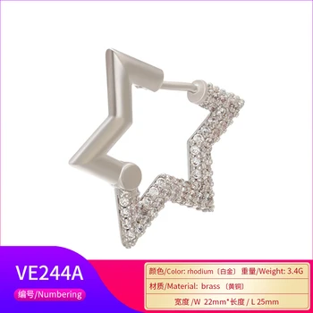 ZHUKOU 2020 m. tendencija-1 gabalas, aukso/sidabro spalva hoopas auskarai moterims CZ kristalų auskarai 2020 naujas Mados Juvelyrikos modelis:VE224