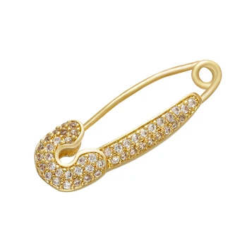 ZHUKOU aukso/sidabro spalva CZ kristalų segė pin moterų žiemos drabužių 2020 mados kūrybos sagė pin hoopas auskarai modelis:VX6