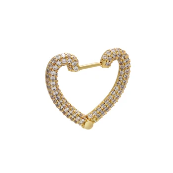 ZHUKOU Multi-color 1piece širdies mažųjų hoopas auskarai AAA Kubinių Cirkonio kristalų žiedai, auskarai moterims, papuošalai modelis:VE164