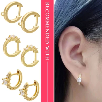 ZHUKOU Viena Pora CZ kristalų mažas hoopas auskarai iš Žalvario, aukso/sidabro spalvos mados aišku, auskarai, žiedai, moterų, mergaičių modelis:VE175