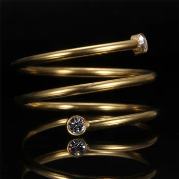 ZORCVENS Aukso Sidabro Spalvos daugiasluoksnė kristalų Cirkonis Žiedai Moterų Pirštas Nerūdijančio Plieno Žiedas Moters