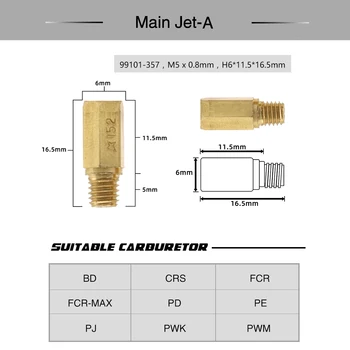 ZSDTRP Karbiuratorius Main Jet Rinkinys 10vnt Nustatyti Lėtas/Pilot Jet & 10vnt Main Jet 