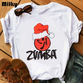 Zumba fitness marškinėliai moterims šokio mylėtojas Kalėdų marškinėliai hip-hop plius dydžio marškinėlius vasaros viršūnes grafinis tee moterims marškinėlius