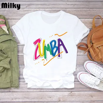 Zumba fitness marškinėliai moterims šokio mylėtojas Kalėdų marškinėliai hip-hop plius dydžio marškinėlius vasaros viršūnes grafinis tee moterims marškinėlius