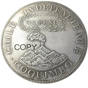 Čilės Respublika Pesas 1828 COQUIMBO Sidabro Sidabro Padengtą Kopijuoti monetos