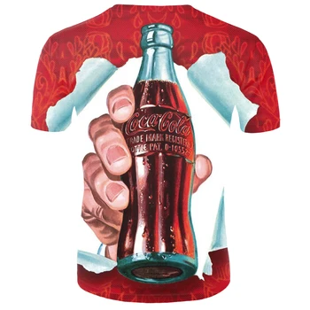 Įdomus T-shirt 2020 metų vasaros vyriški O-kaklo alaus trumparankoviai 3D T-shirt skaitmeninis spausdinimas, T-shirt