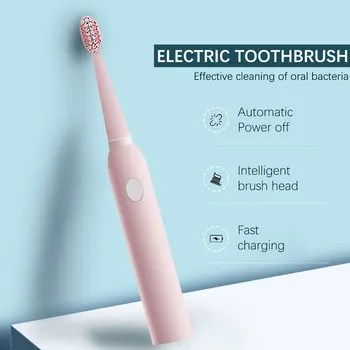 Įkraunamas Elektrinis dantų Šepetėlis, Ultragarso Galingas Automatinė Smart Dantų Šepetėlį Pakeisti dantų šepetėlį Vadovai 5 Režimai Suaugusiųjų