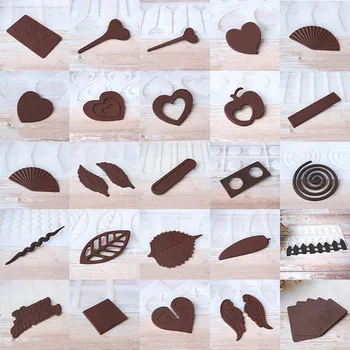 Įvairių formų lapai mylinčios širdies sparnai Non-stick Silikono Šokolado Pelėsių Ledo Formų Torto Formos Bakeware Kepimo Įrankiai