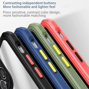 Šarvai Bamperis Telefono dėklas Skirtas iPhone 11 12 Pro Max XR XS Xs Max X 8 7 Plius 12 Mini Anti Shock Skaidrus, atsparus smūgiams oro Pagalvė Padengti