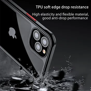 Šarvai Bamperis Telefono dėklas Skirtas iPhone 11 12 Pro Max XR XS Xs Max X 8 7 Plius 12 Mini Anti Shock Skaidrus, atsparus smūgiams oro Pagalvė Padengti