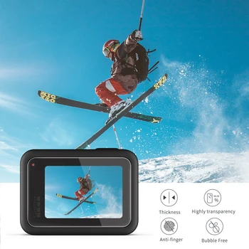 ŠAUDYTI už Gopro Hero 8 Juodas Grūdintas Stiklas LCD Screen Protector Ekrano Apsauginė Plėvelė Go pro Hero 8 Go Pro 8 Kameros Prieigos