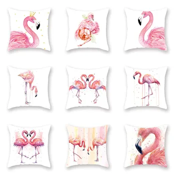 Šiaurės Šviežių Pagalvėlė Padengti Pink Flamingo Akvarelė Pagalvę Atveju, Sofa-Lova Kambarį Dekoratyvinis Namų Dekoro Minkšti Viršeliai 45x45
