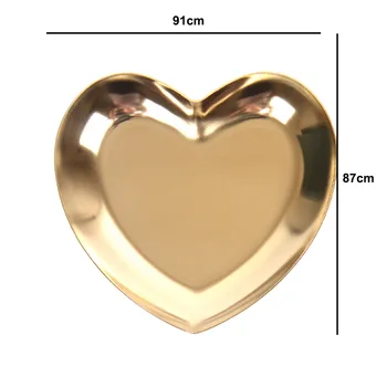 Širdies formos Papuošalai Plokštės Šiaurės Ins Aukso Papuošalai Žiedas Dėklas Metalo Papuošalų Laikymo Ekranas Lovelis, Dekoratyvinis Meilės Plokštė