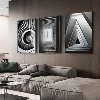 Šiuolaikinių HD Unikalus Black n White Drobės Tapybos Plakatų Spausdinimo Architektūros Sienos Menas Nuotraukas, svetainė, Miegamasis, Praėjimų Studija