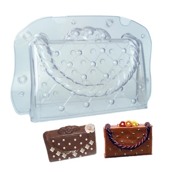 Šokolado Skaidrią Liejimo 3D Rankinės Formos Kepimo Formos Saldainiai, Plastikinių Kepimo Įrankius, Tortas Dekoravimo Įrankiai, Virtuvės Įrankiai