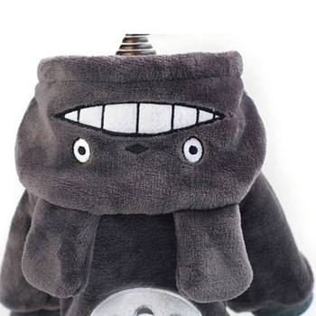 Šunelis Totoro Kostiumas Jaukus Apranga Onesie Mažylis Flanelė Drabužius Keturių Kojų Pajama su Gaubtu Tirštėti Vilnos Jumpsuit