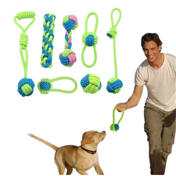 Šuo kramtomosios medvilnės virvė mokymo žaislas mazgas interaktyvus šuns žaislas lauko dantų valymas buldogų šunų pug žaislas