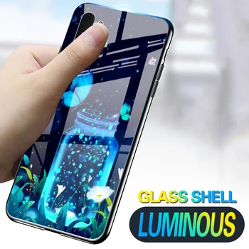 Šviesos Grūdintas Stiklas Case For Samsung Galaxy S8 S9 S10E Plus Atveju Galinio Dangtelio Samsung Note 8 9 10 Pro Padengti Ląstelių Krepšys