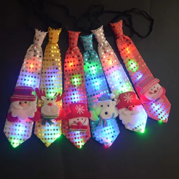 Švytintys LED Šviesos Navidad NAUJŲJŲ METŲ Kaklaraištis Šalių Priedus, Berniukų, Mergaičių, Moterų Kūrybos Kalėdų peteliškę Šalies Šokių Apdaila