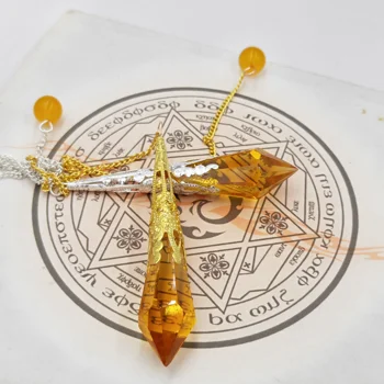 švytuoklės už radiestezja reiki Chakra gydymo Stiklo kristalai, pakabukai karoliai filigranas pakabukas Amuletas