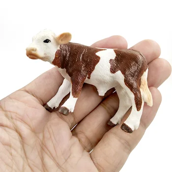 Ūkio naminių paukščių Kawaii Modeliavimas mini pienas, Karvės Galvijų Bulių Blauzdos plastiko Jautis gyvūnų modelio statulėlės žaislas skaičiai namų Dekoro apdaila