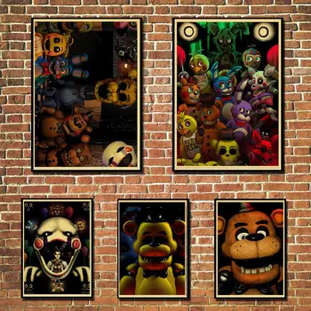 Žaidimas Penkias Naktis Freddys Retro plakato Namų puošybai Kraft tapetų Dažymas Baras/Kambario Dekoro