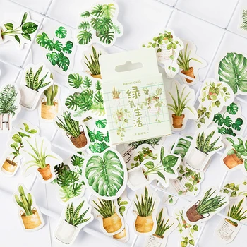 Žalieji augalai Popieriaus Mažų Dienoraštis Mini Japonų Mielas lauke Lipdukų rinkinys Scrapbooking Mielas Dribsnių Leidinys Raštinės reikmenys