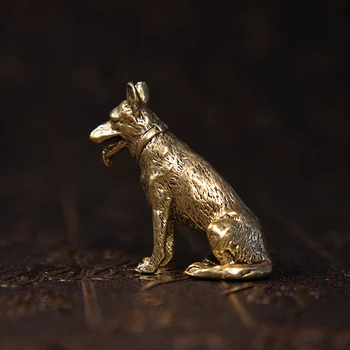 Žalvario Pasisekė Likimo Šunų Namų Puošybai Mažų Ornamentais Mažai Šuniuką, Bronzos Kinijos Desktop Mini Figūrėlės Vario Vilkas Arbatos Augintiniai