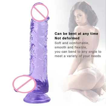 Želė Analinis Dildo Butt Plug Realistiškas Penis Tvirtas siurbtukas Dick Žaislas Suaugusiam G-taško Orgazmą Sekso Žaislai Moteris