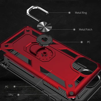 Žiedas Atveju Xiaomi Redmi 9A Pastaba 9 8 7, 7A, 8A 8T Poco F2 Pro Armor Atveju Turėtojas atsparus smūgiams gaubtas Raudona Mi 10 Pastaba 9T Žaisti