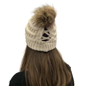 Žiemos Skrybėlės Moterims Pompom Kepuraitė Asiūklio Kepurės 2020 
