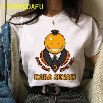 Žmogžudystė Klasėje Marškinėliai Moterims Mados Anime Top Tee Japonijos Vasarą Cartoon Marškinėlius Kawaii Estetinės Moterų marškinėliai
