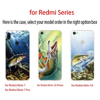 Žvejybos Įrankius, Žuvų Raštuotas Minkštas Atveju Padengti Xiaomi Redmi 9a 8a 7a 6pro 6a Pastaba 9 8 7 6 5 Pro 9s 8T Krepšys